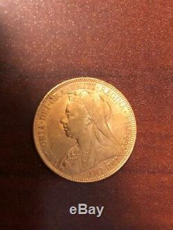 Australia 1893 GOLD Sovereign Wt 8g