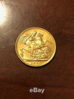 Australia 1893 GOLD Sovereign Wt 8g