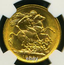 Australia 1898 M Gold Coin Veiled Victoria Sovereign Ngc Certified Au 58 Royal