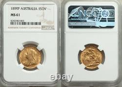 Australia 1899-P Victoria Gold Sovereign NGC MS-61 PERTH MINT KEY DATE