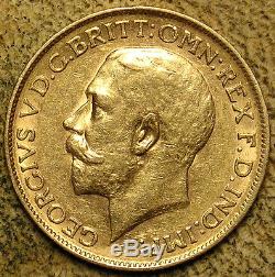 Australia 1911-P King George V Gold Sovereign Perth Mint