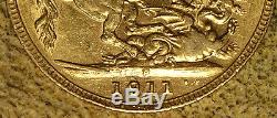 Australia 1911-P King George V Gold Sovereign Perth Mint