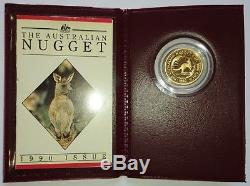 Australia 1990 25$ Australian Nugget Grey Kangaroo 1/4 oz Proof Gold Coin