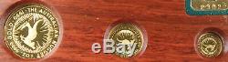 Australia 1990 Gold Nugget/Kangaroo 1.9 Oz Gold 5 Coin GEM Proof Set +Mint Case