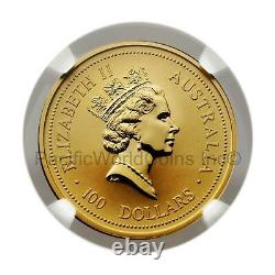 Australia 1997 Year of Ox 100 Dollars 1 oz Gold Coin MS70 SKU# 5661