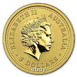 Australia 1/20 oz Gold Lunar Coin (Series I, Random Year)