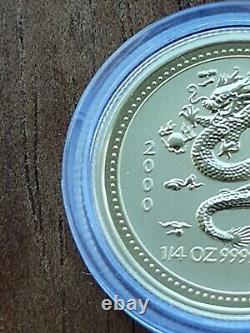 Australia 2000 1/4 Oz 9999 Gold Coin, Year of Dragon. Original issue series one