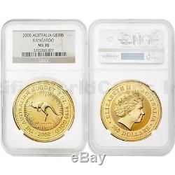 Australia 2000 Kangaroo $200 2 oz Gold NGC MS70