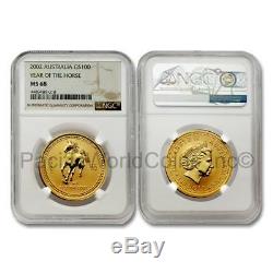 Australia 2002 Year of Horse $100 1 oz Gold NGC MS68 SKU# 6926