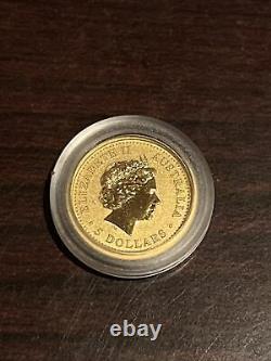 Australia 2003 Year of Goat 1/20 oz Gold Coin In Capsule (actual Coin)! ? Rare