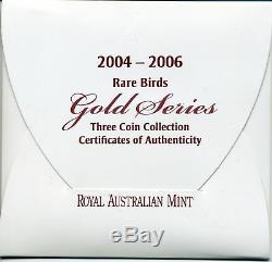 Australia 2004 2006 $150 Rare Bird Proof Gold 3-Coin Collection #0361 / 2500