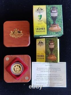 Australia 2007 1/10oz Proof Gold The Ashes Cricket Coin in OGP 015760