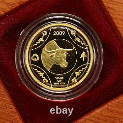 Australia 2009 1/10oz Proof Gold Lunar Year of The Ox Coin in OGP 023383