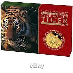 Australia 2010 $ 100 Lunar Series II Year of the Tiger 1 Oz Gold Proof Coin