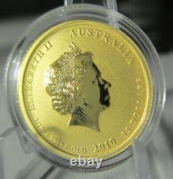 Australia 2010 Year TIGER Lunar Series II $15 1/10 Oz. 9999 Pure Gold COLOR