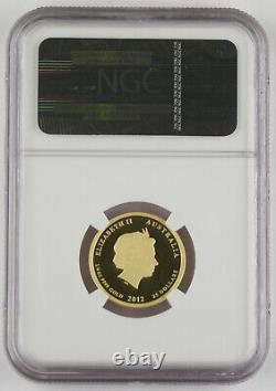 Australia 2012 1/4 Troy Oz 9999 Gold $25 Year of Dragon Coin NGC PF70 UC +COA