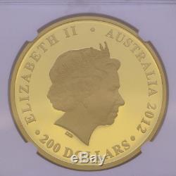 Australia 2012 Koala 2oz Gold Proof Coin $200 NGC 70 Mintage only 250
