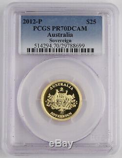 Australia 2012 One Sovereign $25 Gold Proof Coin PCGS PR70 PF70 Deep Cameo Perth