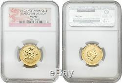 Australia 2012 Year of Dragon 25 Dollars 1/4 oz Gold NGC MS69