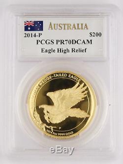 Australia 2014 $200 2 Oz Gold Wedge-Tailed Eagle High Relief PCGS PR70 PF70 DCAM
