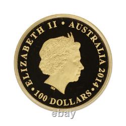 Australia 2014-P $100 Gold Kangaroo 25th Anniversary Proof with Mint Box & CoA