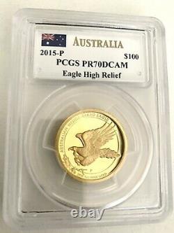 Australia 2015 High Relief Gold Wedge-tailed Eagle $100 PCGS PR 70 DCAM