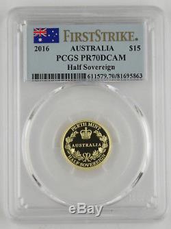 Australia 2016 Half 1/2 Sovereign Sov Gold Proof Coin PCGS PR70 PF70 Deep Cameo