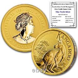 Australia 2023 1/10oz Gold Kangaroo Brilliant Uncirculated coin withCertificate