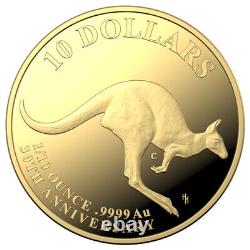 Australia 2023-C 1/10-oz Gold Kangaroo Mob of Thirty Proof