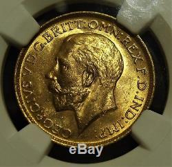 Australia George V gold Sovereign 1911-S MS64 NGC