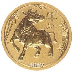 Australia Gold 5 Dollar UNC PP 2021 Au. 9999 1,55g Coin Year of the Ox