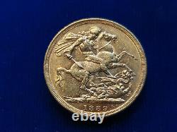 Australia Gold FULL Sovereign 1889-M Melbourne Mint Victoria