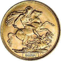 Australia Gold Perth P Sovereign. 2354 oz Edward VII XF-AU Random Date