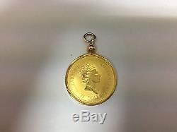 Australian 14K $25 1/4oz. 9999 1995 Gold Coin Pendant in Bezel
