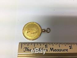 Australian 14K $25 1/4oz. 9999 1995 Gold Coin Pendant in Bezel