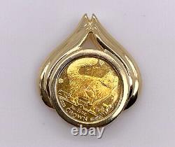 Australian 1/25 Ounce Gold Coin In 14k Bezel 4.1 Grams