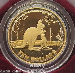 Australian 2007 Artist Series, Kangaroo $10 Gold Proof 1/10oz Coin