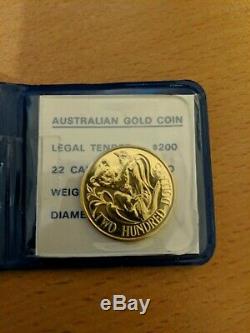 Australian $200 Royal Mint Coin 1980 Koala 22 Carat Gold UNC