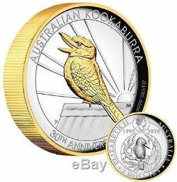 Australian Kookaburra 2020 2 oz Silver Proof Gilded High Relief Coin SOLD OUT