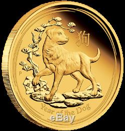 Australian Lunar Gold Coin Series II 2018 Year Of The Dog 1/10 Oz Gold Proof