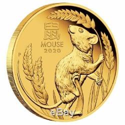 Australian Lunar Series III 2020 Year of the Mouse Gold Proof 1/10 oz Coin