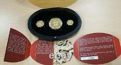 Australian Lunar Series II 2012 Year of the Dragon Gold Proof 3 Coin set
