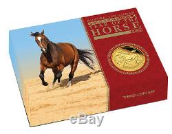 Australian Lunar Series II 2014 Year of the Horse Gold Three-Coin Set