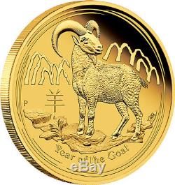 Australian Lunar Series II 2015 Year of the Goat 1/10oz Gold Proof Coin