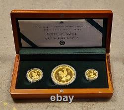 Australian Lunar Year Of Rooster 2005 Gold 999.9 Proof Coin 1oz, 1/4oz & 1/10oz