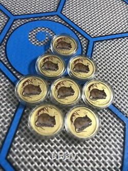 Australian Lunar Year of the Mouse 2008 Gold 5$ 1/20 oz 9999 gold