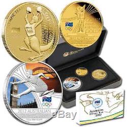 Australian Olympic Team Three Coin Set 2012, gold Au. $60 coin