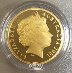 Australian Solid Gold 10c decimal coin from 2001 Proof Set in original capsule