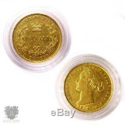 Australian Sydney mint 1864 full gold sovereign coin EF+ antique