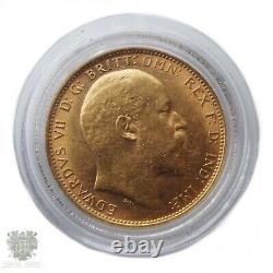 Australian antique full gold sovereign Melbourne 1902 aUnc coin